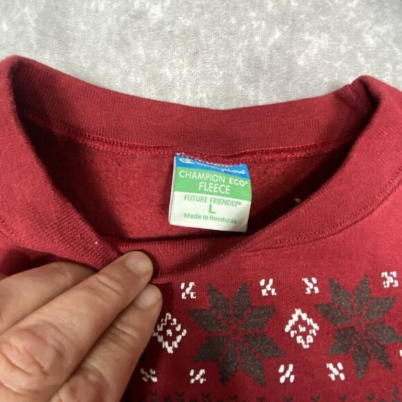 VTG Carolina Gamecocks Champion Sweatshirt Adult Large Red Holiday Vibes Snow - Picture 5 of 10